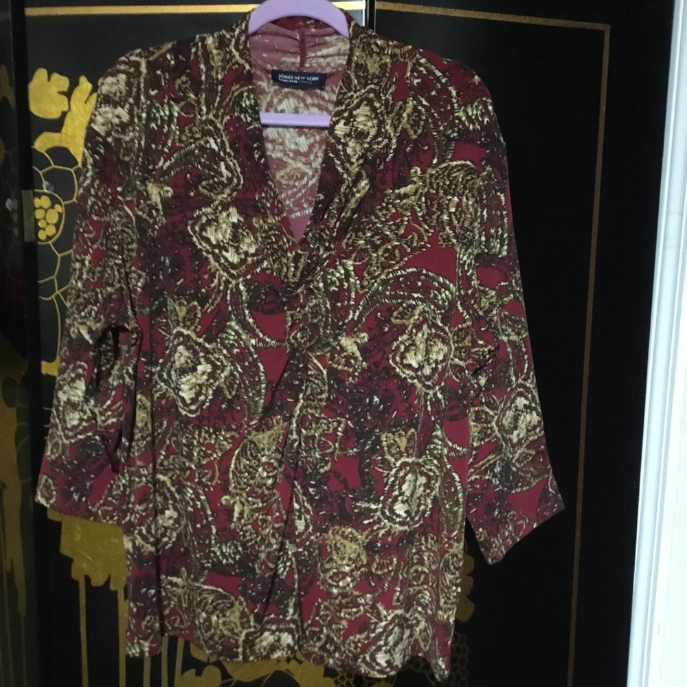 Jones of New York Burgundy Blouse * 1X - Picture 4 of 11